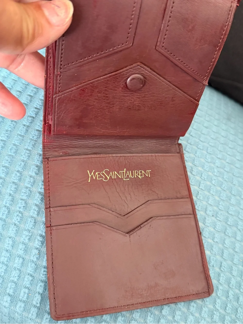 Yves Saint Laurent Men's Burgundy Leather wallet
